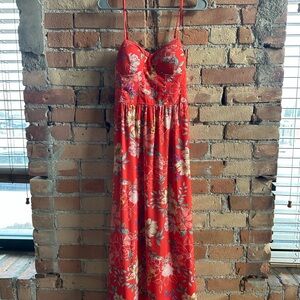 Floral Red Maxi Dress